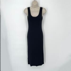 Cotton Citizen NEW Verona Midi Rib Knit Dress Sleeveless Size M Jet Black